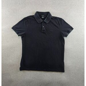 Hugo Boss Polo Shirt Mens XL Black PIMA COTTON Firenze Logo‎ Knit Pullover